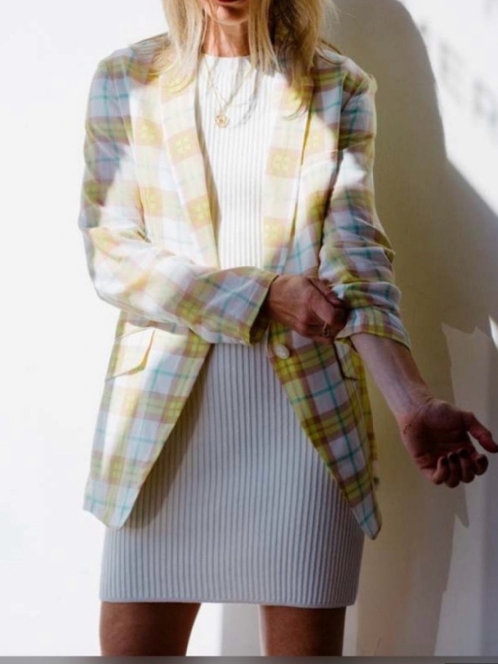 Rag & Bone Margot Plaid Cotton Blazer